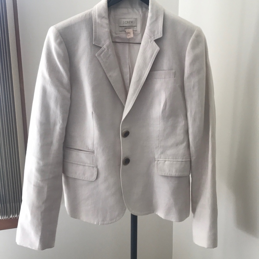White linen J. Crew schoolboy blazer size 8